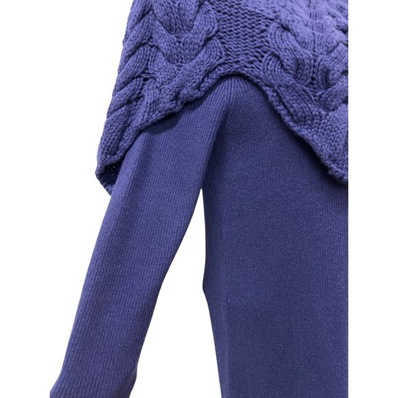 Vivienne Tam Dresses Purple Indigo Knit Shawl Sweater Dress - Picture 5 of 9